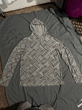 Aeropostale Gray Logo Print Pullover Hoodie